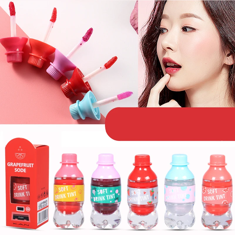 

5 Colors Moisturizing Lip Gloss Lovely Soft Drink Bottle Liquid Lipstick Long Lasting Lipgloss Matte Lip Gloss Stain Tint Makeup