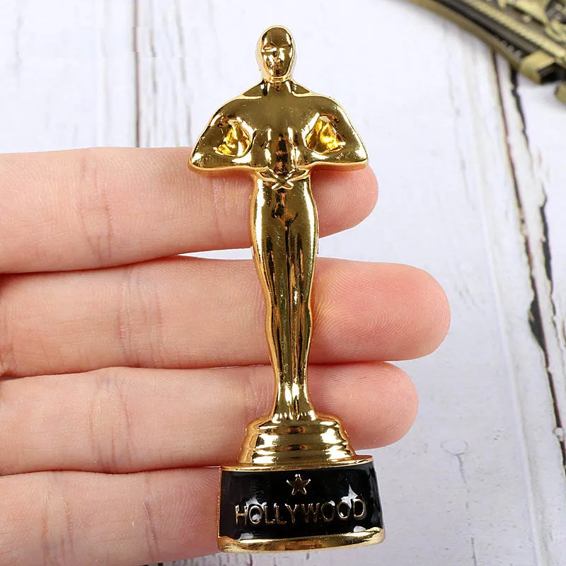 Oscar statuette Металлический холодильник, украшенный французским Парижским пейзажем, Эйфелевой башней, пирамидой, статуэткой Оскара, памятный подарок для мирового туризма - Цвет: Oscar statuette