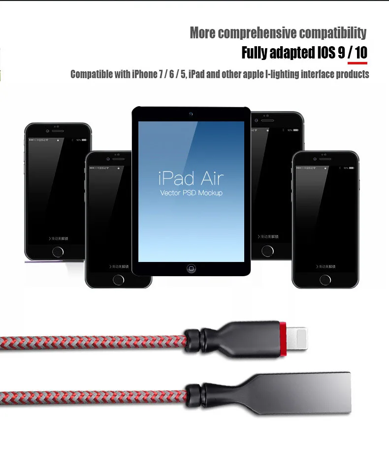 Нейлоновый usb-кабель для зарядки и передачи данных для Apple, для IOS, кабели для быстрой зарядки 1,5 м 2 м