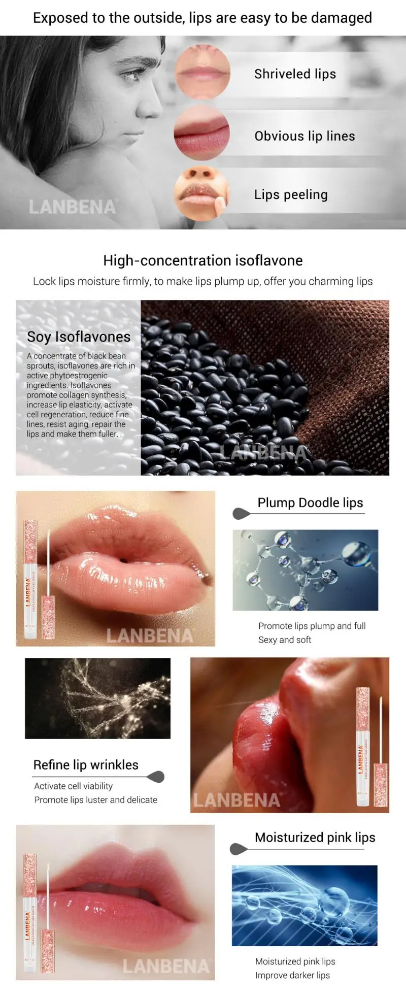 LANBENA Moisturizing Lips Care Blam Repairing Reduce Fine Lines Lip Mask Enhance Elasticity Resist Aging Lip Gloss Makeup TSLM1 LANBENA Moisturizing Lips Care Blam Repairing Reduce Fine Lines Lip Mask Enhance Elasticity Resist Aging Lip Gloss Makeup TSLM1