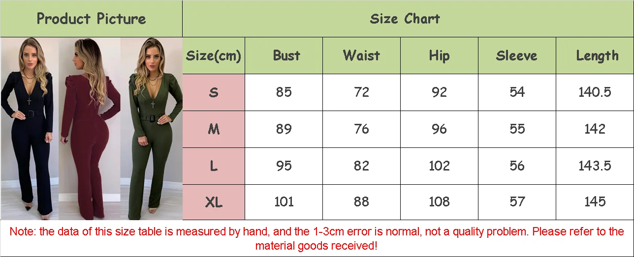 Black Party Elegant Deep V Neck Long Sleeve High Waist Belted Maxi Jumpsuit Autumn New Women Office Lady Jumpsuits Streetwear
