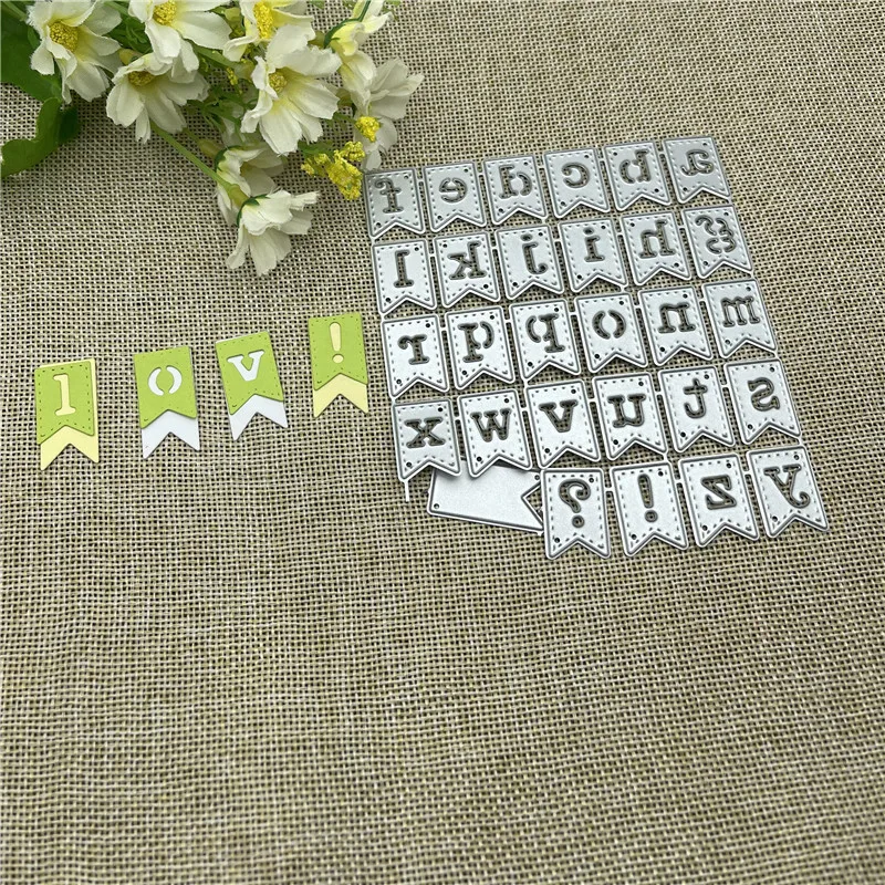 Molde carta símbolo banner de corte de Metal muere plantillas para bricolaje Scrapbooking decorativo Manualidad en relieve de corte de plantilla