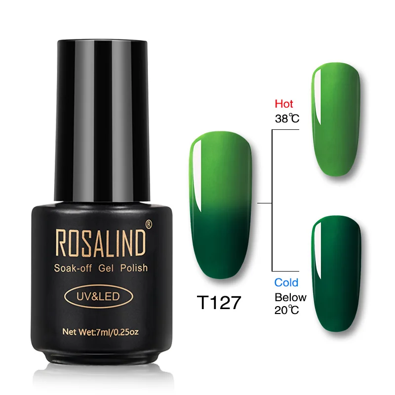 RAT127 ROSALIND гель 1S меняющий температуру лак для ногтей 7 мл замачиваемый Гель-лак для ногтей Полупостоянный УФ светодиодный лак для ногтей - Цвет: RAT127