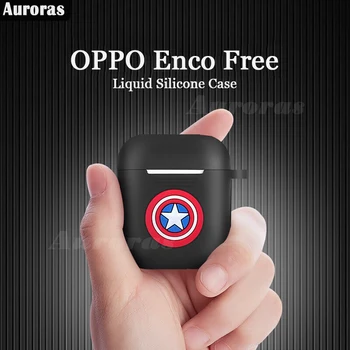 

Auroras For OPPO Enco Free Case Captain America Cartoon Design Full Cover Shockproof Protector Case For Enco Free Cover