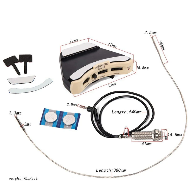 Акустическая гитара Soundhole Preamp Piezo 3 Band Pickup Eq с микрофоном