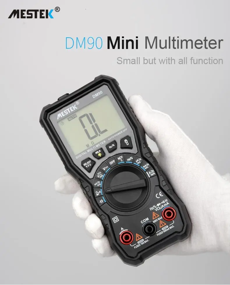 MESTEK DM90 мини 2 в 1 Высокая точность многоцелевой мультиметр Цифровой Автоматический диапазон тестер многометровый мультиметр температура