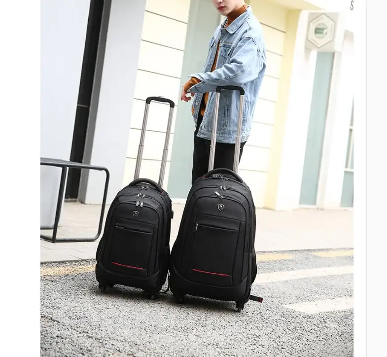 Men Business Rollin Luggage Backpack Men Tolley luggage Wheeled Backpack bag travel Trolley Bags on wheels Travel Wheeled Bag