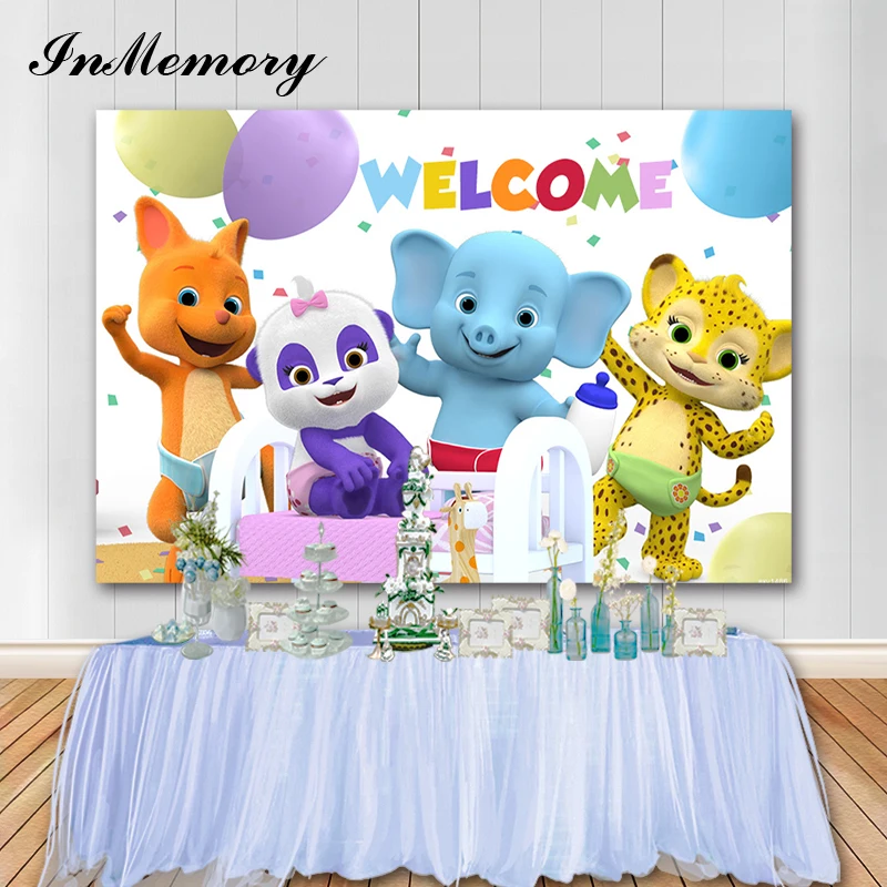 InMemory фотография фон мультфильм персонажи Pocoyo день рождения ребенок красочный