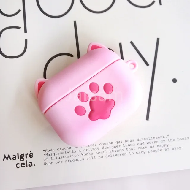 Cartoon Silicone Case For Airpods Pro Case Wireless for airpods pro Case Cover Earphone Case For Air Pods pro PinkCatClaw