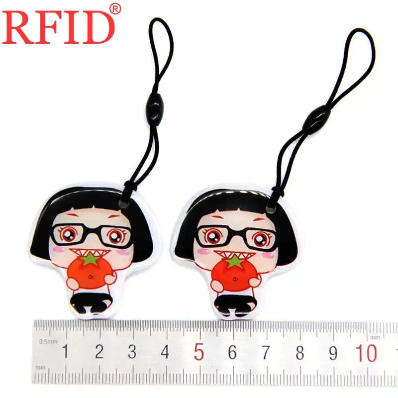 ID 125Khz EM4305 EM4205 Rewritable Writable Keyfob Token Tag RFID Card Cartoon Waterproof Keychain Access Control Card 1pcs