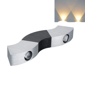 

3W Wave Shape Home Decor Easy Install Indoor Up Down Modern Fixture Wall Light Walkway Led Hall KTV Aluminum