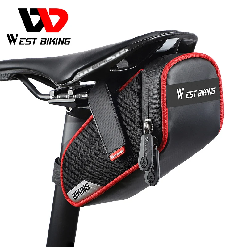 

WEST BIKING Waterproof Bike Seat Bag Cycling Accessories MTB Bike Bicycle Saddle Bag Reflective Pannier Rear Bike Seatpost Bags