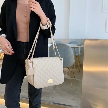 

New Fashion Pu Leather Chain Crossbody Bags for Women High Quality Ladies Shoulder Bag Famous Brands Female Messenger Tote Bags