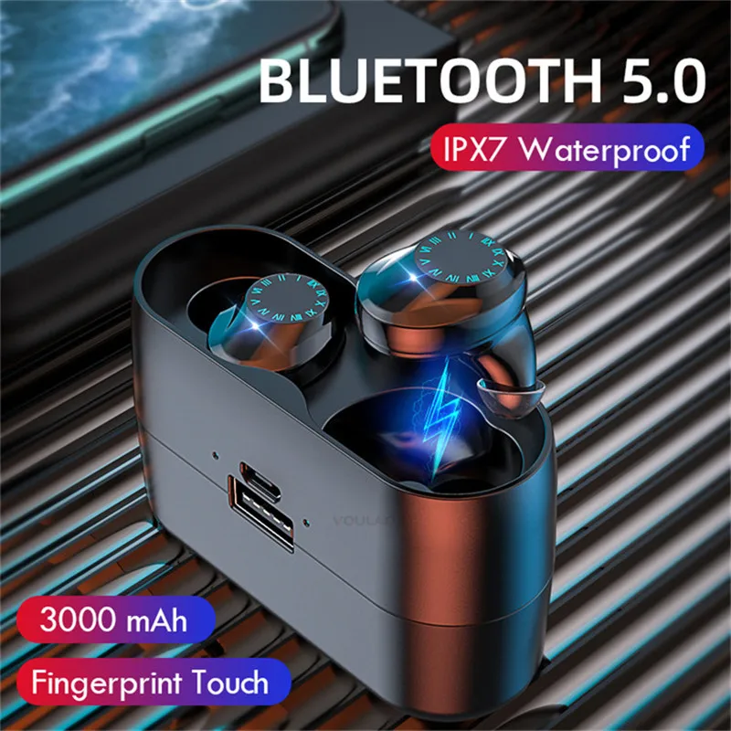 Беспроводные Bluetooth наушники TWS Bluetooth 5,0 наушники с сенсорным управлением беспроводные наушники 3000 мАч зарядный чехол для IOS Android
