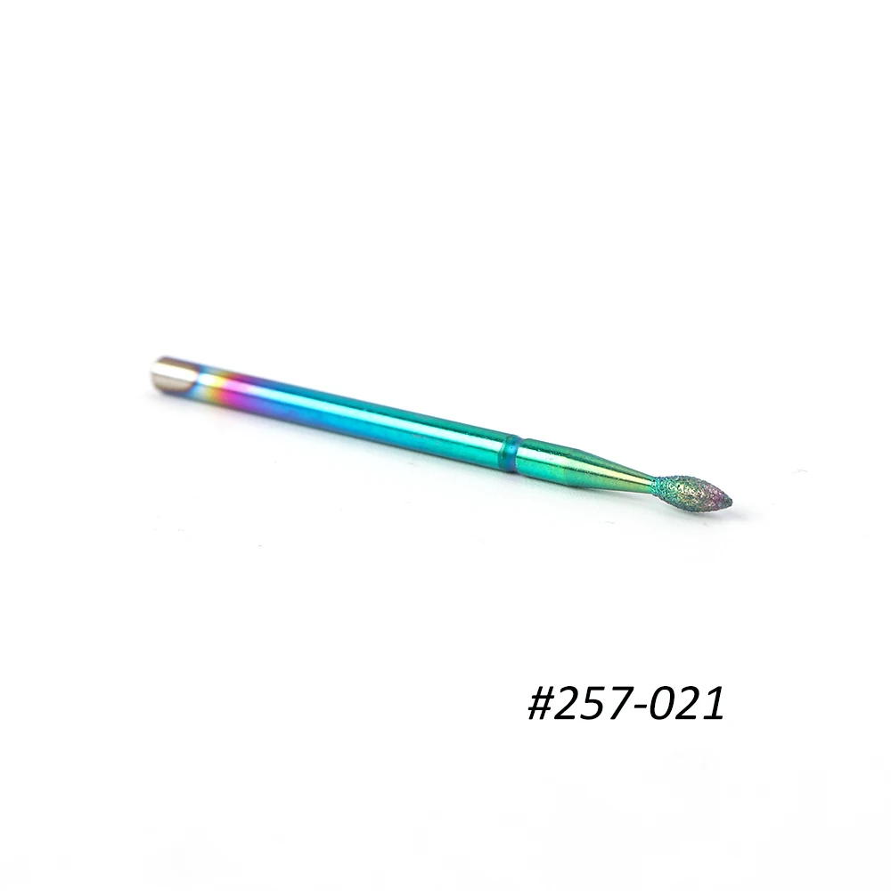 257-021 1 шт. алмазные сверла для ногтей, радужные карбидные фрезы, роторные заусенцы, электрический инструмент для очистки кутикулы, для маникюра, SA1514-1 - Цвет: 257-021