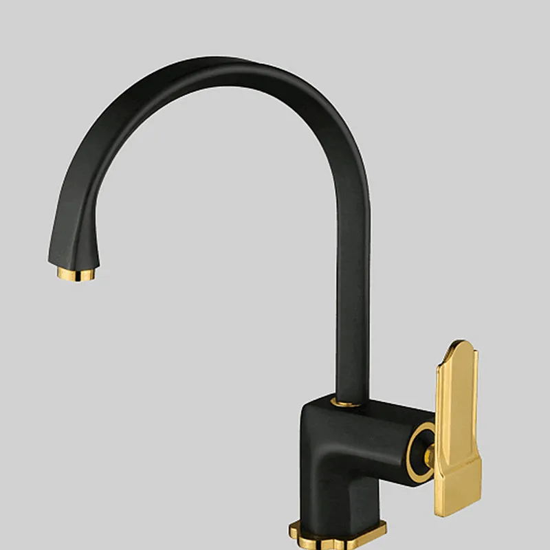 Vidric 5 Year Warranty High Quality Solid Brass New Arrival Patent Design Style Single Hole Single Handle Kitchen Sink Mixe - Color: Black