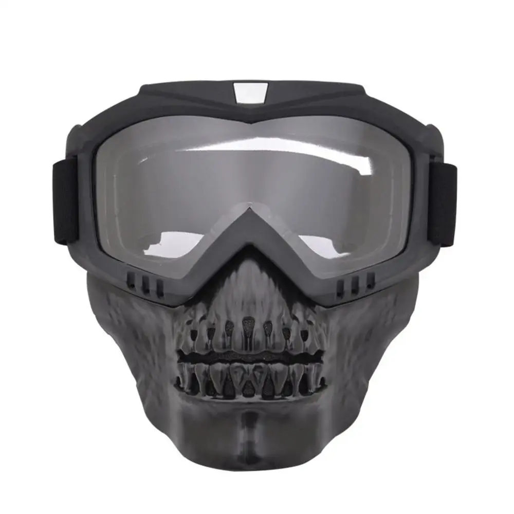 Модульная маска Съемные очки и рот фильтр идеально подходит для открытого лица полушлем для мотоцикла или винтажные шлемы