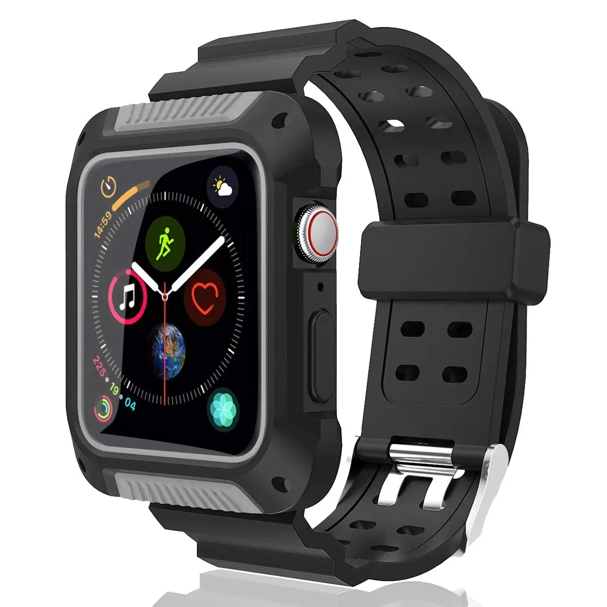 Чехол+ ремешок для Apple watch band 44 мм 40 мм iWatch band 38 мм 42 мм силиконовый защитный чехол+ Браслет Apple watch 5 4 3 2 1 38 42 40