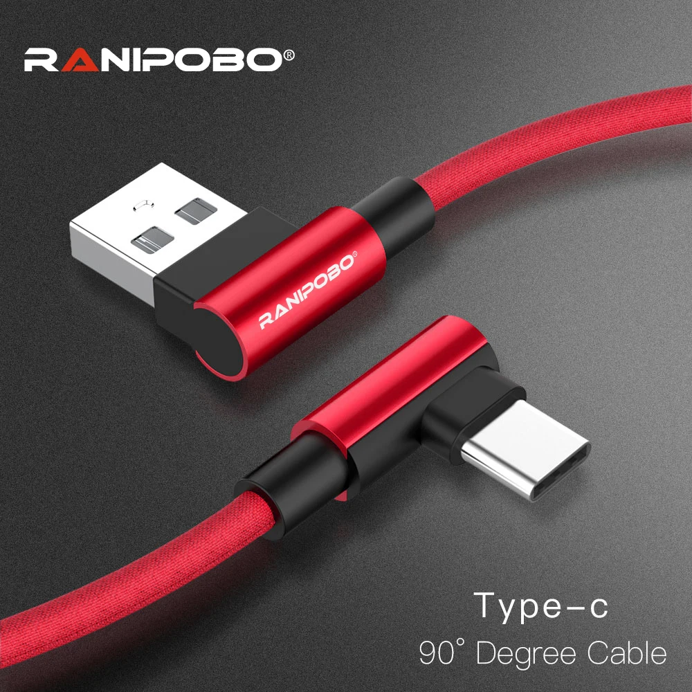 

USB Type C 90 Degree Fast Charging usb c cable Type-c data Cord Charger usb-c For Samsung S9 s8 Note 9 For Huawei Mate 20 Pro