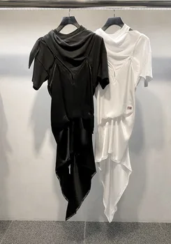 

Women Fake Two Long Dress with Irregular Splicing A2