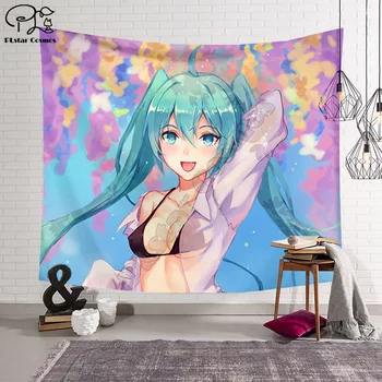 

Hatsune Miku anime Blanket Tapestry 3D Printed Tapestrying Rectangular Home Decor Wall Hanging