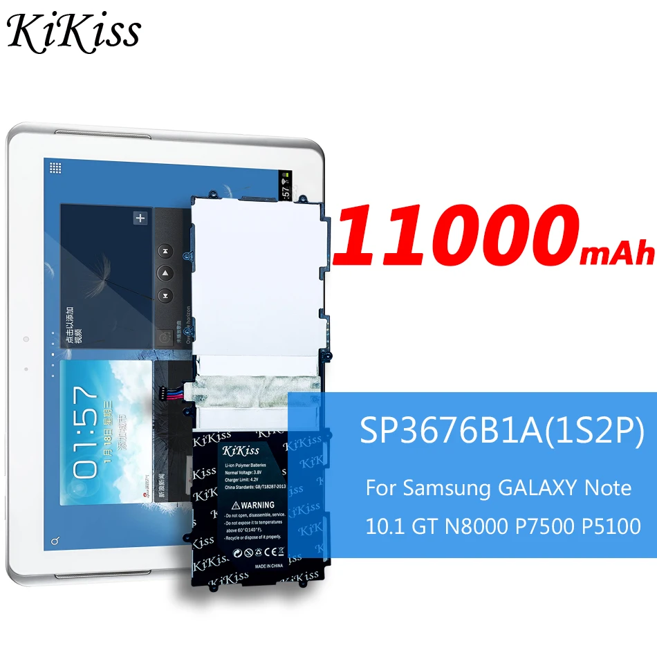 Большой аккумулятор 11000 мАч для Samsung Galaxy Note 10 1 N8000 N8010 N8020 P7510 P7500 Tab S2 P5100 P5110 SP3676B1A(1S2P)