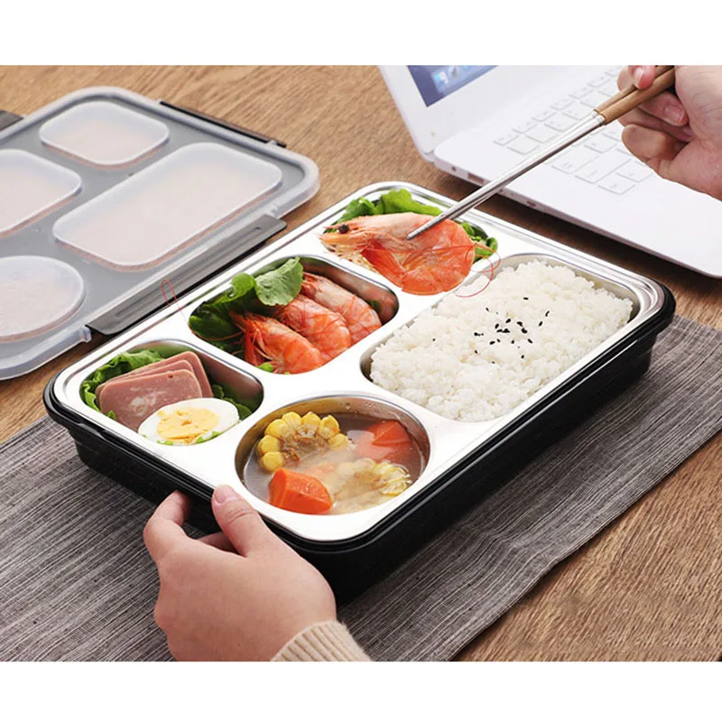 lunchbox Большой емкости 5 отсек готовки еды контейнеры с крышками-контейнеры для хранения еды BPA бесплатно пластиковая коробка для бенто ланч контейнеров - Цвет: lunchbox