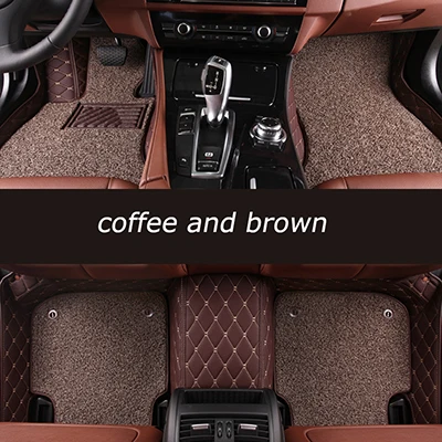Пользовательские двухслойные автомобильные коврики для lexus gs nx lx470 IS350 IS LS CT GX LX RC RX300 LX570 RX350 все модели автомобильные коврики 5 сидений - Название цвета: coffee and brown