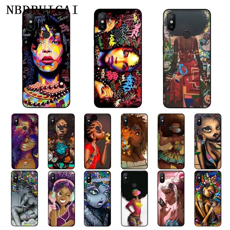 

NBDRUICAI African Girls High Quality Phone Case for Xiaomi 8 9 se 5X Redmi 6pro 6A 4X 7 5plus note 5 7 6pro