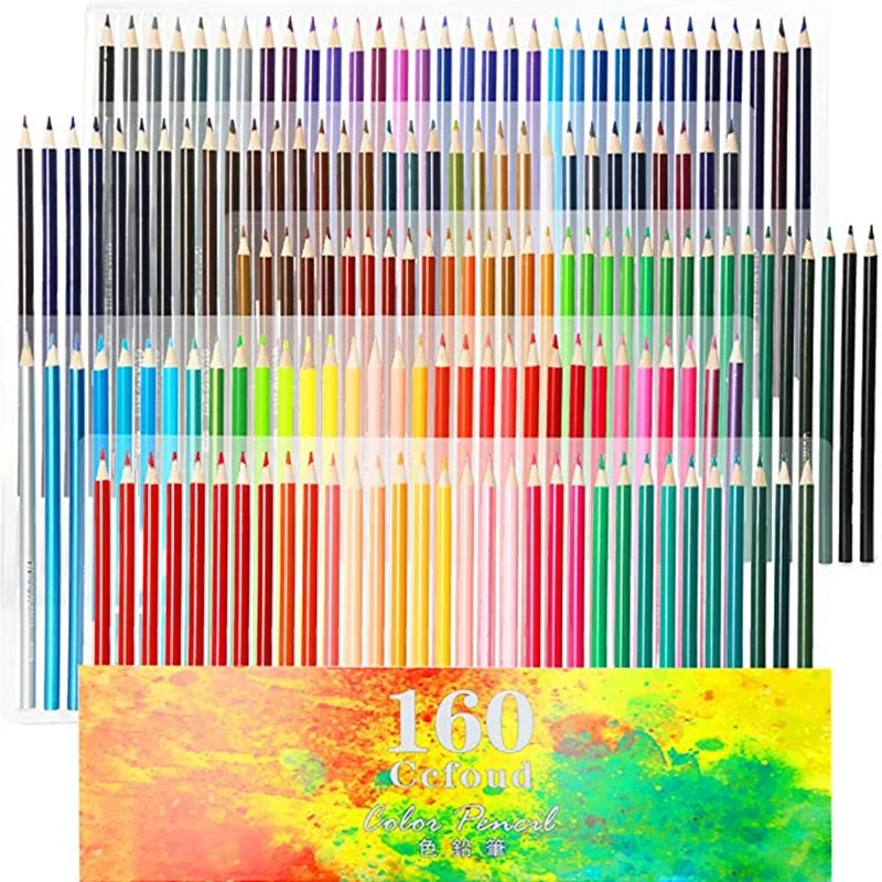 Oily Colored Pencil Set 160 Pieces with Sharpener and Eraser, Drawing and Sketching Art Supplies 12 pieces cash envelopes colored budget sheets 6 5 3 4 inch for budget system