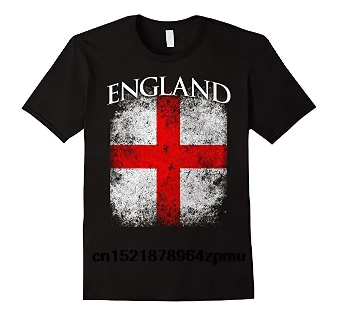 Men T shirt England Flag Distressed 