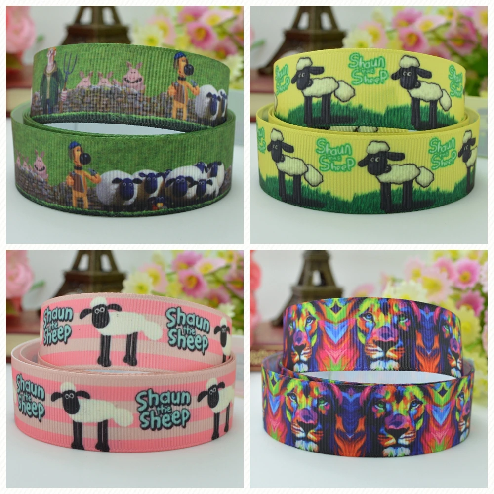 

DUWES 7/8" 22mm 2 5 10 20 50 Yards sheep lion Animal Printed grosgrain ribbon hair bow DIY handmade Retail