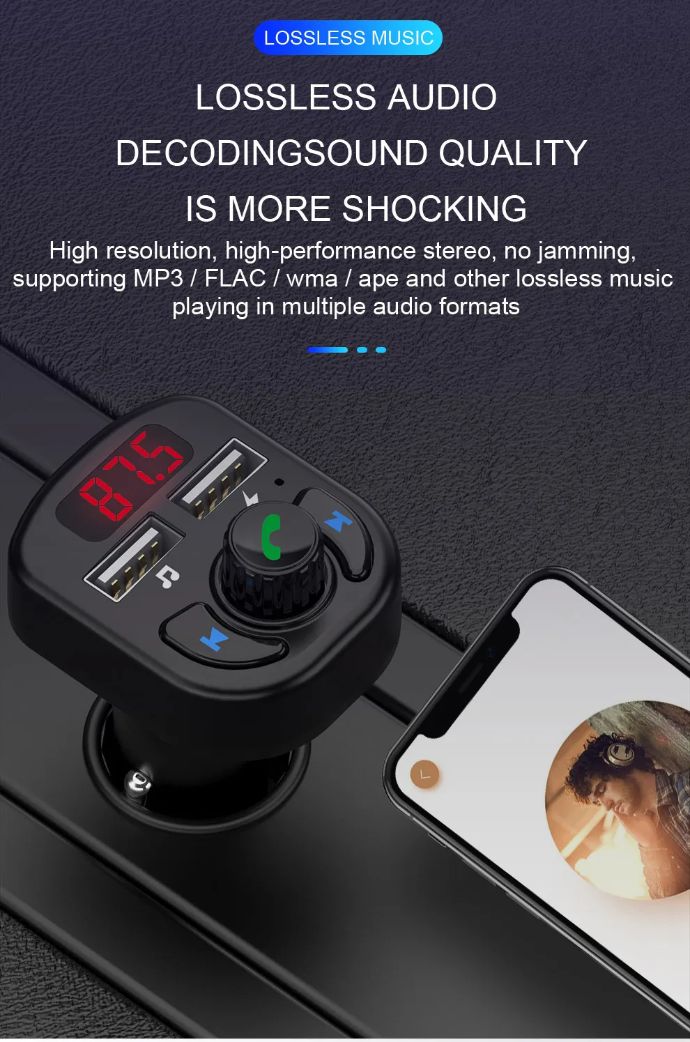 Bluetooth FM радио музыкальный передатчик 5,0 Handsfree беспроводной TF карта u-диск Аудио двойной 3,1 A USB зарядное устройство для телефона цифровой вольтметр