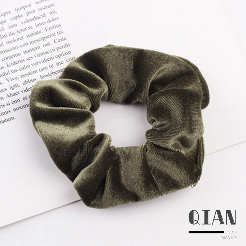 QIANAO, 1 шт., мягкие бархатные атласные резинки для волос, резинка для волос, эластичная резинка для волос, аксессуары для волос, головной убор для девочек - Цвет: 30