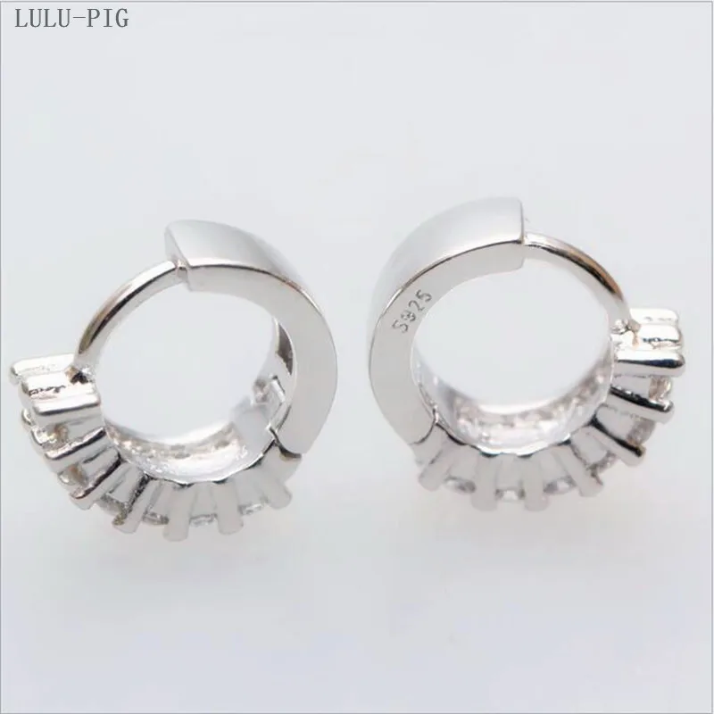 Серьги LULU-PIG из стерлингового серебра 925 пробы с двумя рядами кристаллов женские стильные высококачественные серьги EH025