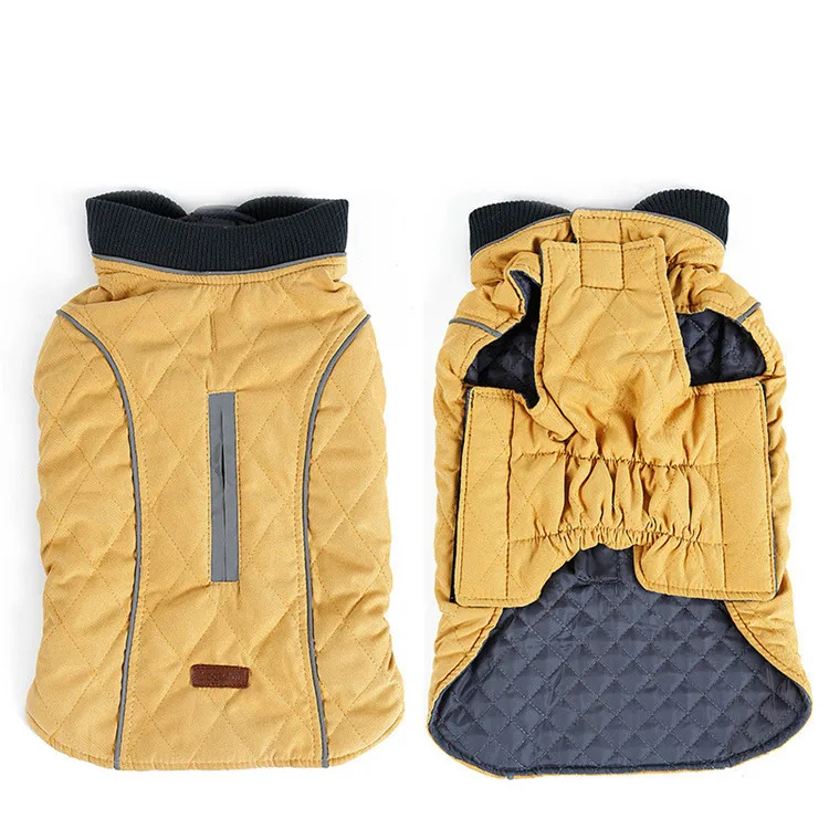 Dog Jackets for Winter Windproof Waterproof Cozy Dog Coat for Cold Weather Warm Apparel Clothes Puppy Dog Vest 23 AugZ5 - Цвет: Цвет: желтый