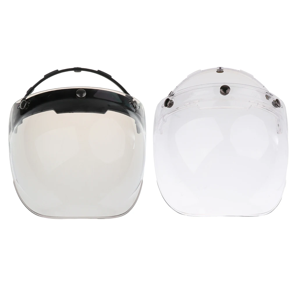 2x 3-Snap Bubble Wind Shield Visor For Universal Motorcycle Helmet