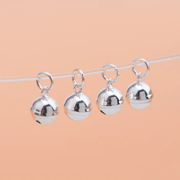 

10pcs Mini Bell pendant S925 sterling silver diy accessories hand-beaded ring bracelet pendant