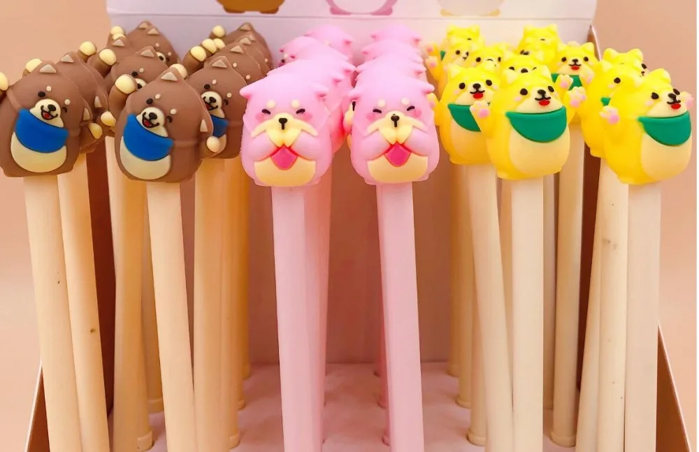 creative popular happy bear gel pen cute cartoon neutral pen student prize pen office black writing pen promotion pen 36pc/lot
