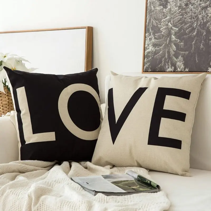 

Print Pillow Case Polyester Sofa Car Cushion Cover Home Decor Happy Valentines