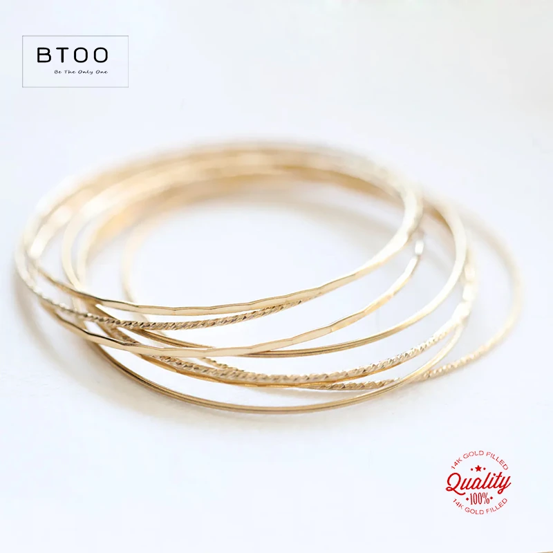 14K Goldfilled Stapelbares Geschlossenes Armband Handgefertigter Schmuck Boho Charms Armbänder Vintage Brautjungfern-Geschenk Damenschmuck – Detail 18