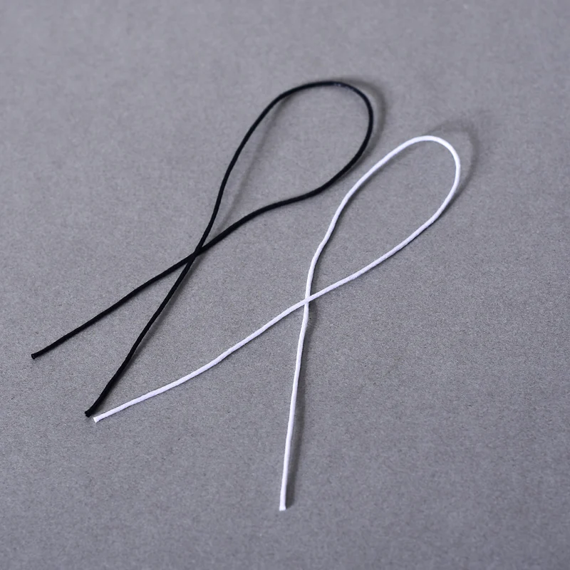 Black White Waxed Cotton String Cord for Garment Tags Hand Threading Clothing Accessories Rope 1.5mm
