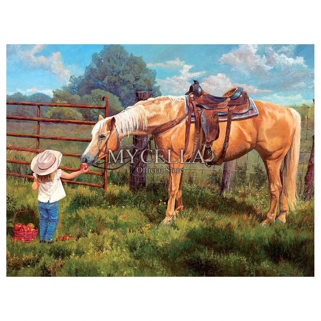 5D алмазная живопись с лошадьми для творчества вышивка крестиком пейзаж ферма