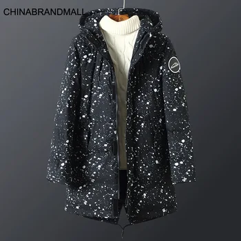 

Thick Men Youth Fat Man Plus Fat Plus Size Leisure Cotton-padded Jacket Male Medium Length Money With Cap Thick