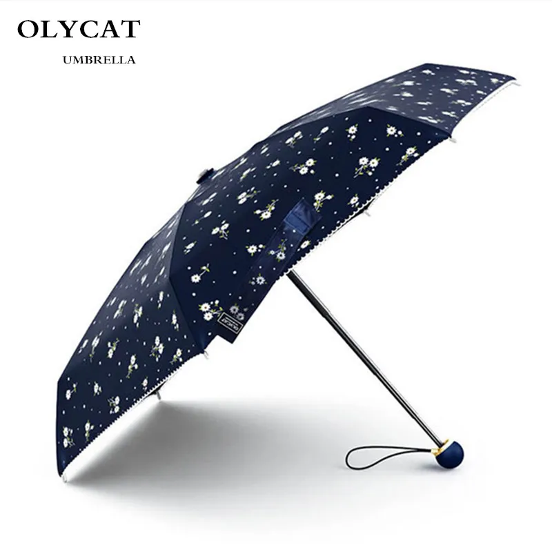 OLYCAT карманный мини детский солнцезащитный и устойчивый к ультрафиолетовому излучению Пятикратный женский зонт, кружевной стильный дорожный солнечный и дождливый зонт
