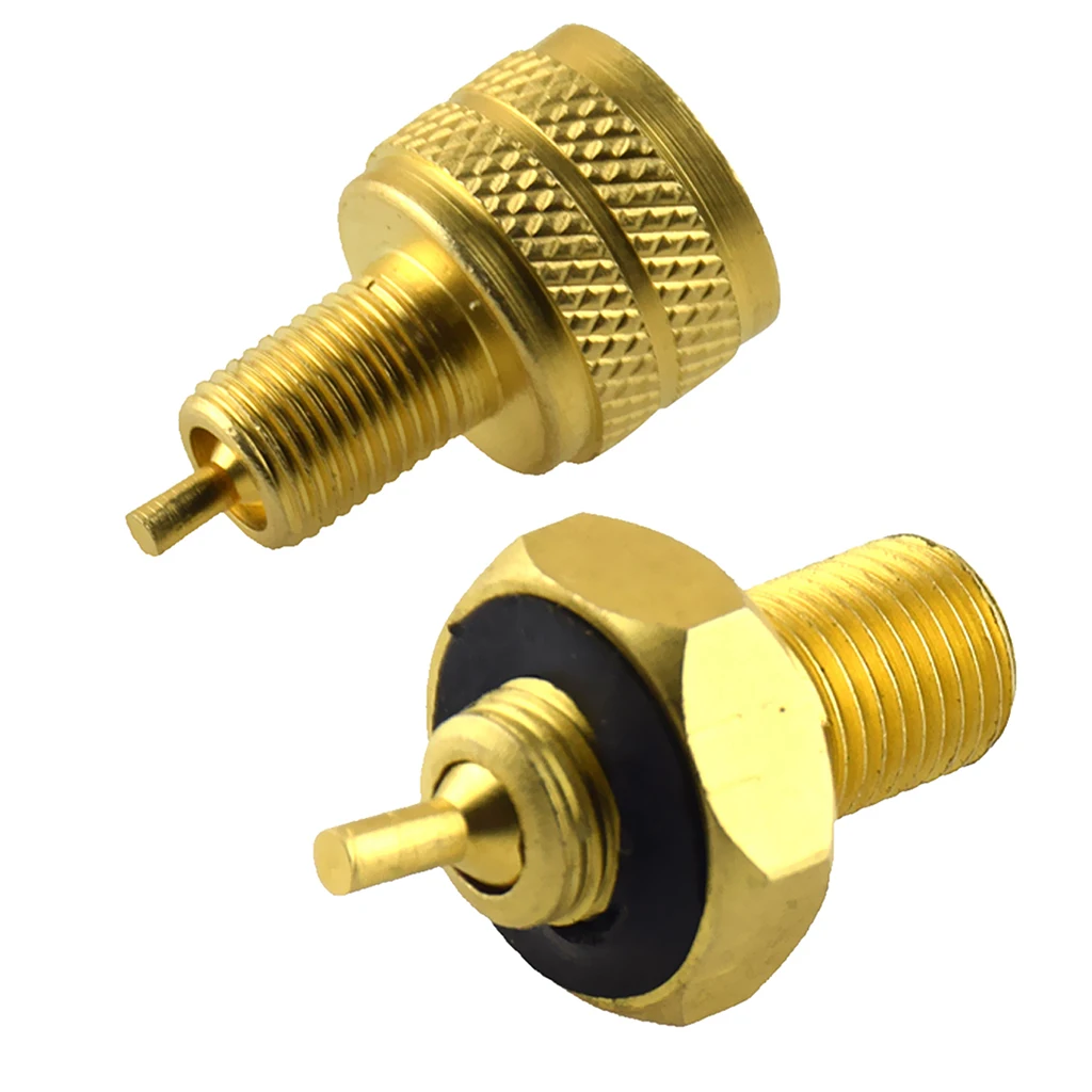 2 Pieces External + Internal Tire Valve Stem Adapter (Copper+Rubber)