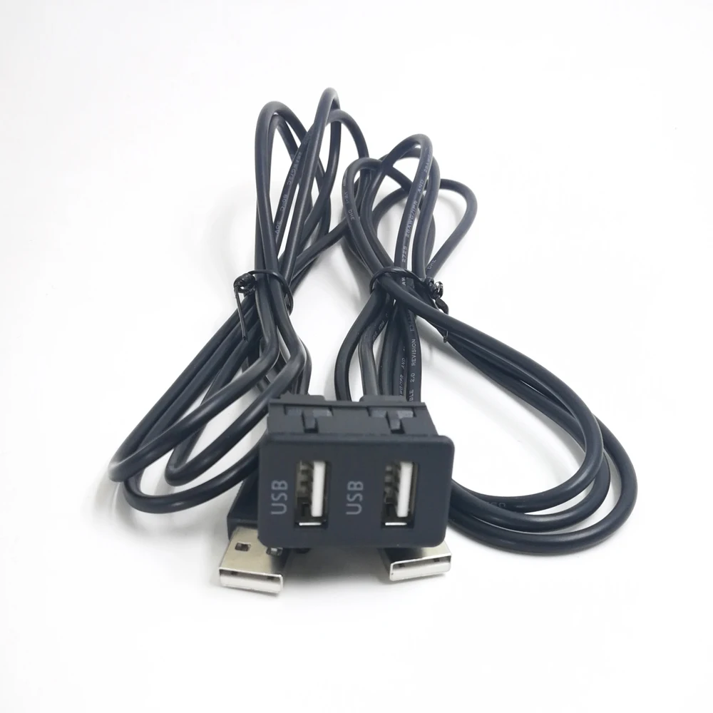 

Biurlink 2 STYLES UNIVERSAL EXTERNAL AUX SWITCH/DUAL USB PANEL 2 USB PORTS AUDIO CABLE ADAPTER for FORD HONDA