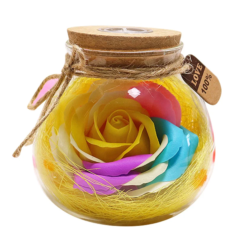 Perfect Gift for Girl Bloom LED Rose Bottle Lamp Flower Bottle Light with Remote Control Night Light HVR88 - Цвет: Yellow