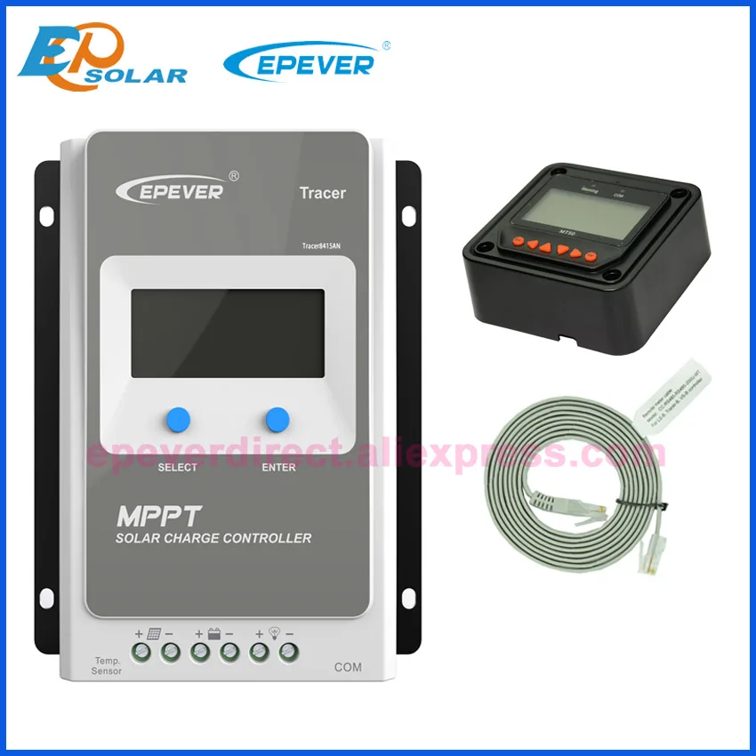 EPEVER 10A 12 В/24 В Tracer1210AN 1206AN mppt зарядка Солнечный контроллер с белым MT50 дистанционный метр домашняя маленькая система зарядное устройство