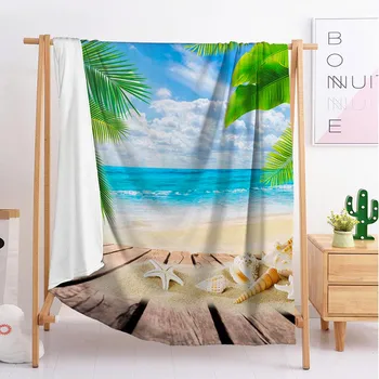 

2020 cool summer Coconut tree Custom blankets Large and small size throw blanket tapestry sleeping blanket soft flannel bedding